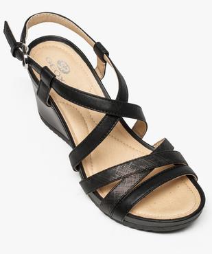 Sandales femme avec brides et talon compensé - Geox vue5 - GEOX - GEMO
