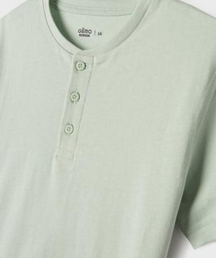 Tee-shirt uni col tunisien enfant garçon vue2 - GEMO 4G GARCON - GEMO