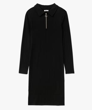 Robe en maille côtelée à manches longues et col zippé femme vue4 - GEMO(FEMME PAP) - GEMO