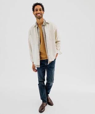 Chemise à manches courtes à micro motif feuillage homme vue4 - GEMO (HOMME) - GEMO