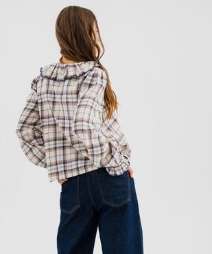 Blouse manches longues à carreaux à col fantaisie et boutonnière femme vue3 - GEMO(FEMME PAP) - GEMO