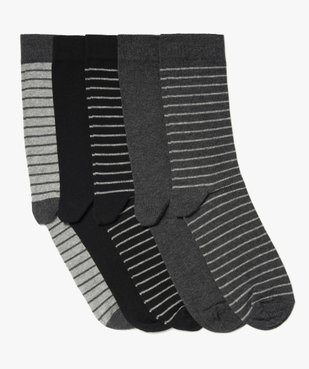 Chaussettes homme tige haute à rayures (lot de 5) vue1 - GEMO 4G HOMME - GEMO