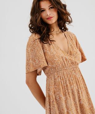Robe courte imprimée à manches courtes femme vue2 - GEMO 4G FEMME - GEMO