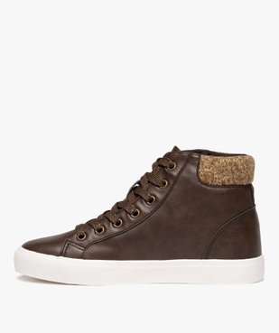 Baskets femme montantes avec col en maille à lacets et zip fantaisie  vue3 - FOLLOW ME - GEMO