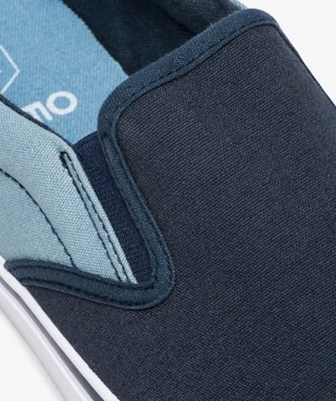 Tennis homme en toile façon slip-on bicolores vue6 - GEMO (SPORTSWR) - GEMO