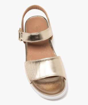 Sandales femme unies à brides métallisées scratch et semelle épaisse vue5 - GEMO (CONFORT) - GEMO