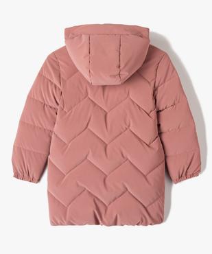 Manteau fille matelassé à capuche avec doublure peluche vue4 - GEMO 4G FILLE - GEMO