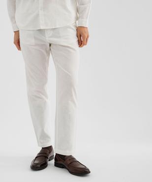 Pantalon en lin et coton coupe Regular homme vue1 - GEMO 4G HOMME - GEMO