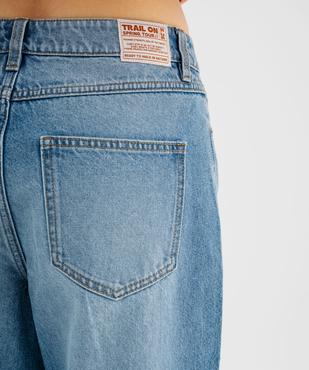 Jean barrel taille haute coloris délavé femme vue6 - GEMO(FEMME PAP) - GEMO