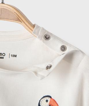 Tee-shirt manches courtes avec motifs brodés bébé fille vue2 - GEMO 4G BEBE - GEMO