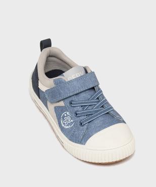 Baskets à scratch aspect toile denim garçon - Gepy vue5 - GEPY - GEMO
