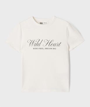 Tee-shirt manches courtes imprimé fille vue1 - GEMO 4G FILLE - GEMO