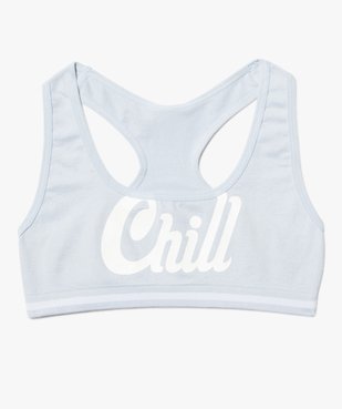 Brassière fille en microfibre imprimé avec dos nageur vue1 - GEMO 4G FILLE - GEMO