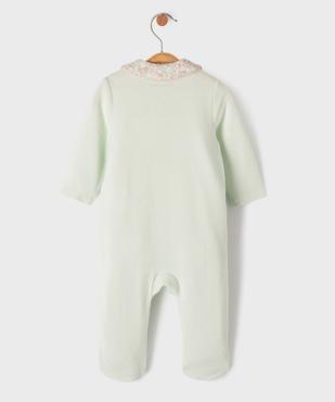 Pyjama dors-bien en velours côtelé à ouverture devant bébé - LuluCastagnette vue3 - LULUCASTAGNETTE - GEMO