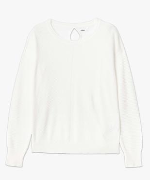Pull femme en maille graphique et ouverture dos vue4 - GEMO(FEMME PAP) - GEMO