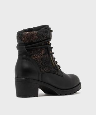 Bottines à lacets avec empiècement à motifs femme - Emilia Rosa vue4 - EMILIA ROSA - GEMO