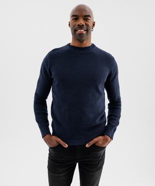 Pull col rond en coton uni homme vue6 - GEMO (HOMME) - GEMO