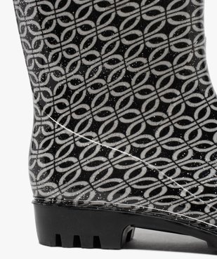 Bottes de pluie femme à paillettes et imprimé fantaisie vue6 - GEMO (EQUIPT) - GEMO