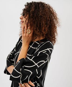 Robe courte coupe droite à motifs graphiques femme vue6 - GEMO 4G FEMME - GEMO