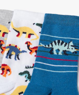 Chaussettes tige haute motif dinosaures garçon (lot de 3) vue2 - GEMO (ENFANT) - GEMO