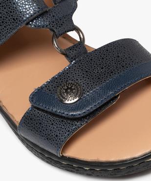 Sandales confort dessus cuir pailleté fermetures à scratch femme vue6 - G'FLEX - GEMO