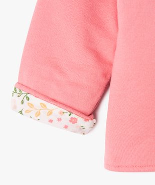 Sweat zippé à capuche réversible bébé fille vue4 - GEMO 4G BEBE - GEMO