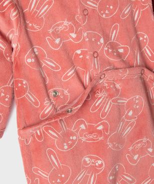 Pyjama en velours à motifs lapins bébé fille vue2 - GEMO 4G BEBE - GEMO