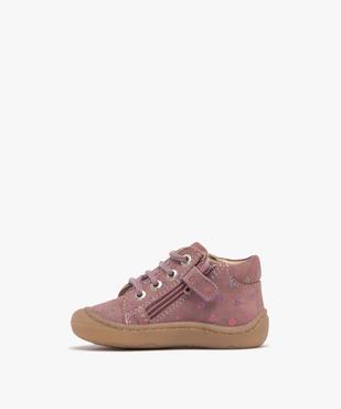 Chaussures premiers pas en cuir avec détails brillants bébé fille - NA! vue3 - NA! GEMO FOR GOOD - GEMO