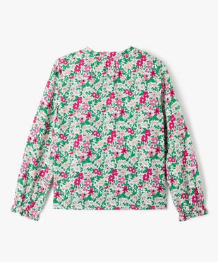 Chemise fleurie avec fines rayures pailletées fille - LuluCastagnette vue3 - LULUCASTAGNETTE - GEMO