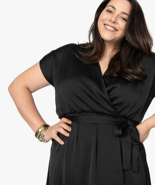 Robe femme satinée à encolure croisée vue2 - GEMO (G TAILLE) - GEMO
