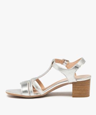 Sandales femme à talon et brides en cuir - Tanéo vue3 - TANEO - GEMO