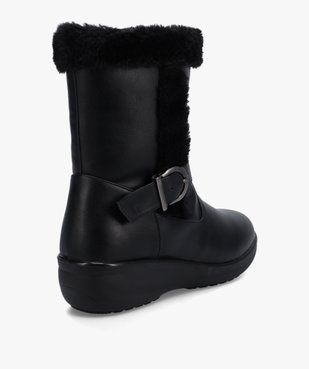 Boots fourrées femme confort unies à talon compensé vue4 - GEMO (CONFORT) - GEMO