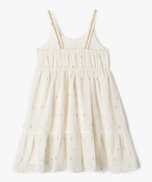 Robe de cérémonie à bretelles avec motifs pailletés fille vue3 - GEMO (ENFANT) - GEMO