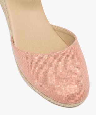 Sandales compensées dessus textile pailleté femme  vue6 - GEMO(URBAIN) - GEMO