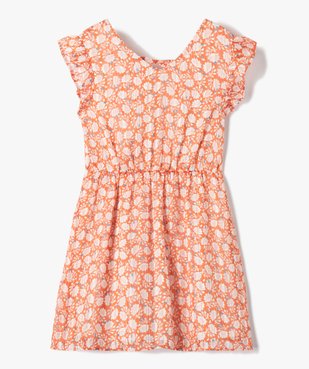 Robe fille sans manches à motifs fleuris et rayures pailletées vue1 - GEMO (ENFANT) - GEMO