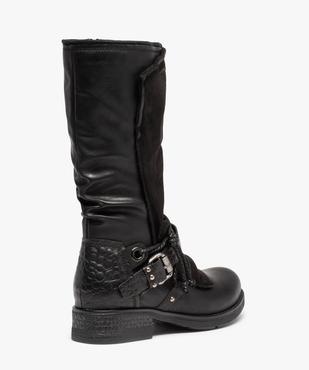 Bottes femme unies style motard à brides fantaisie vue4 - GEMO (CASUAL) - GEMO