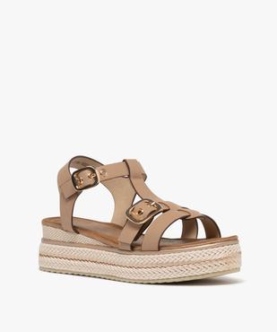 Sandales à brides avec semelle plateforme en corde femme - Valentina Baldano vue3 - VALENTINA BALDA - GEMO