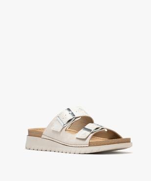 Mules à talon compensé, brides pailletées et semelle intérieure cuir femme vue2 - VALENTINA BALDA - GEMO