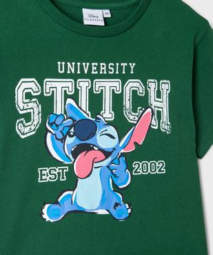 Tee-shirt court avec inscription vintage et motif Stitch fille - Disney vue2 - LILO & STITCH - GEMO