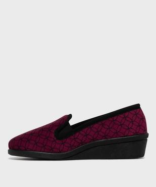 Chaussons confort en velours à motifs géométriques femme vue3 - G'FLEX - GEMO