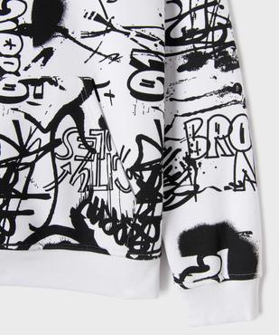 Sweat à capuche à motifs graffiti garçon vue1 - GEMO 4G GARCON - GEMO