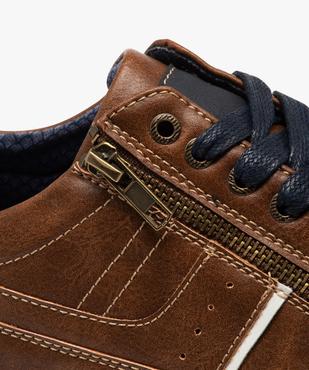 Basket bicolore avec fermeture lacets et zip homme vue6 - GEMO (CASUAL) - GEMO