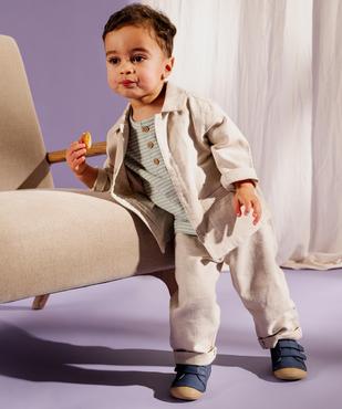 Pantalon chic en coton et lin bébé garçon vue4 - GEMO(BEBE DEBT) - GEMO