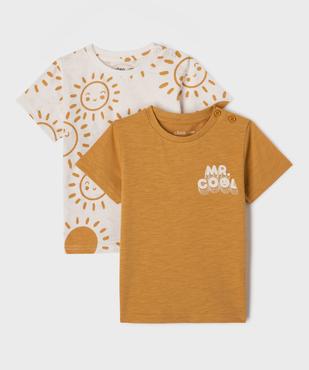 Tee-shirt à manches courtes imprimés bébé garçon (lot de 2) vue1 - GEMO 4G BEBE - GEMO