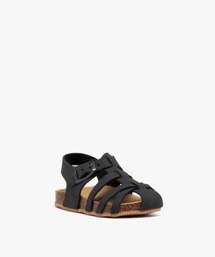 Sandales premiers pas bébé garçon dessus en cuir uni  vue2 - GEMO(BEBE DEBT) - GEMO
