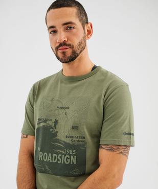 Tee-shirt manches courtes en coton imprimé homme - Roadsign vue3 - ROADSIGN G4G - GEMO