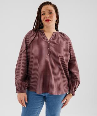 Blouse manches longues avec col boutonné femme grande taille vue1 - GEMO (G TAILLE) - GEMO