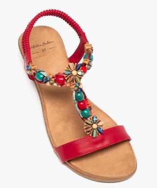Sandales compensées à brides avec perles et rubans femme - Valentina Baldano vue5 - VALENTINA BALDA - GEMO