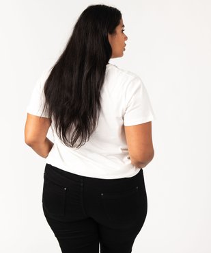 Tee-shirt à manches courtes et strass femme grande taille  vue4 - GEMO (G TAILLE) - GEMO