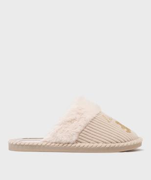 Chaussons mules en velours côtelé femme - LuluCastagnette vue1 - LULUCASTAGNETTE - GEMO